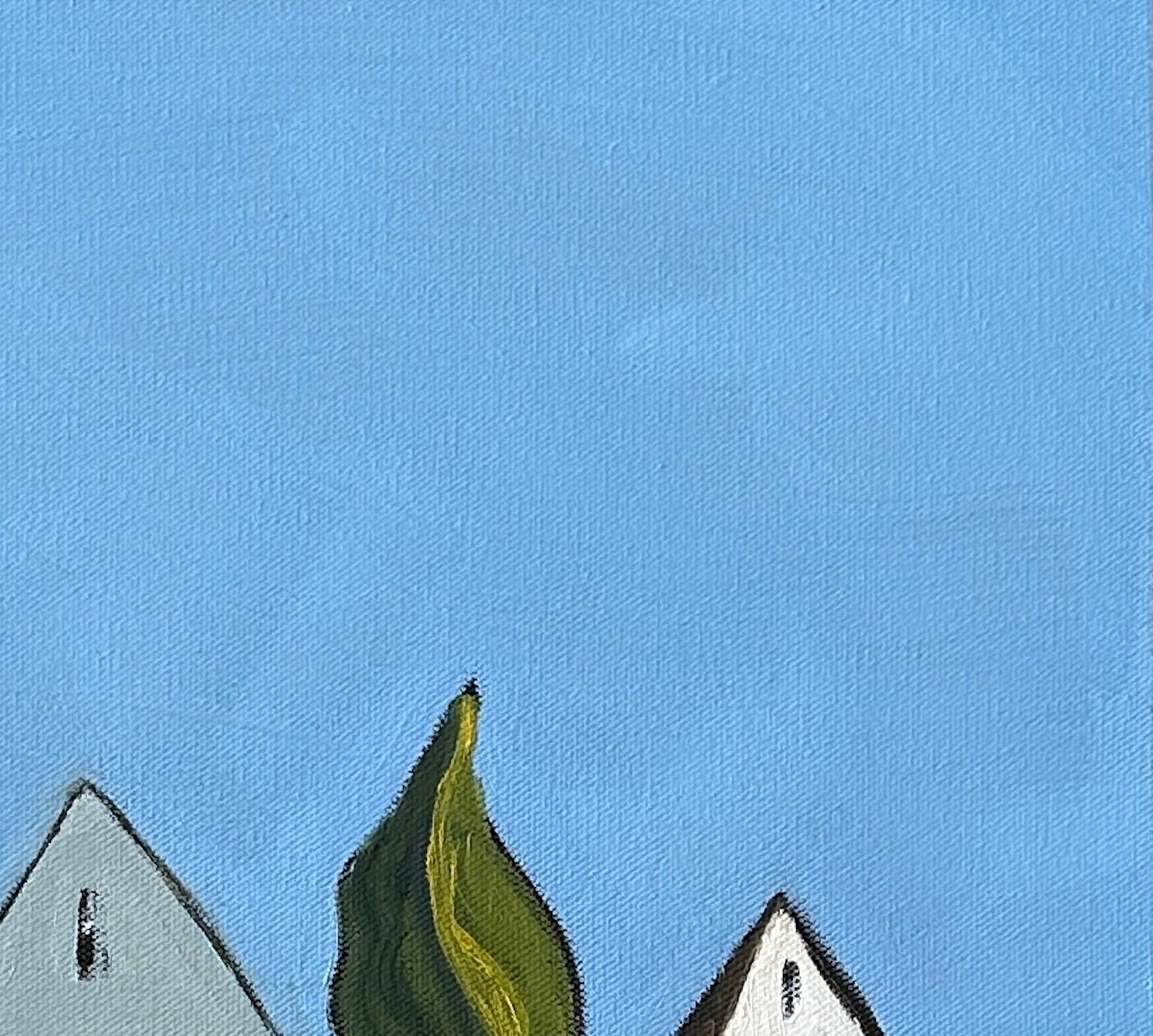 Stille im Dorf (Zeitgenössisch), Painting, von Michelle Andres