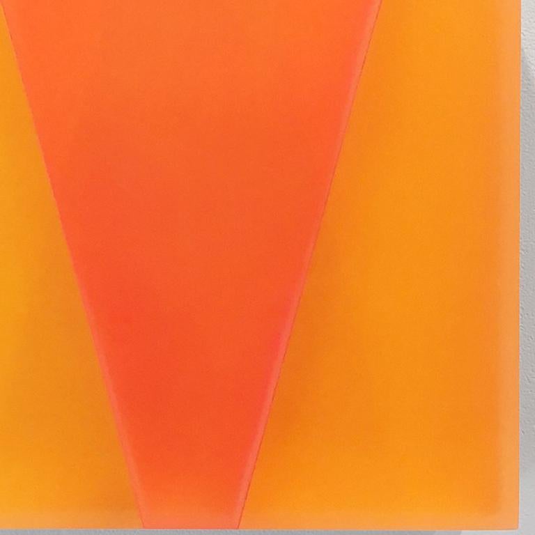 September Sound, Orange - Gray Abstract Sculpture by Michelle Benoit