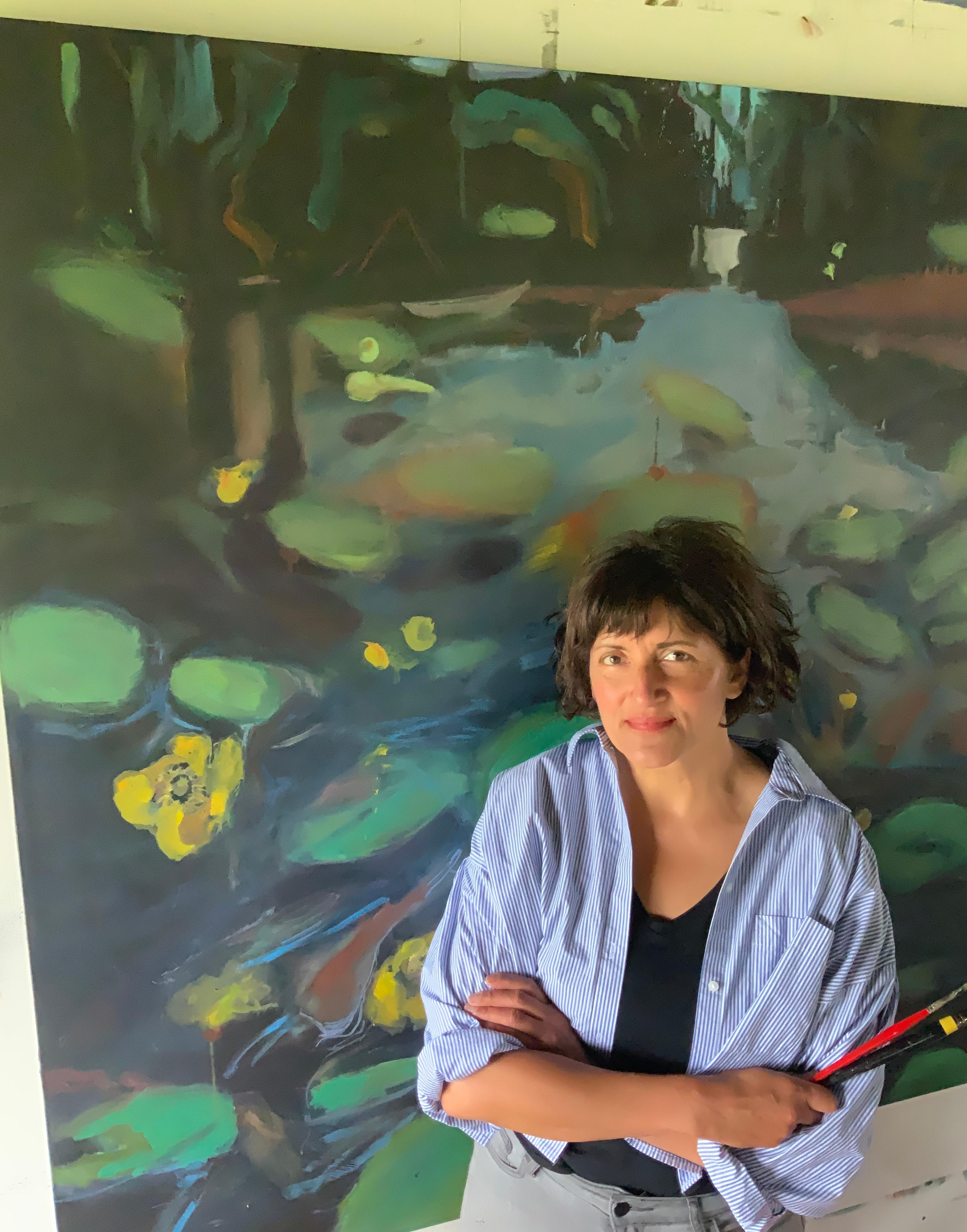 Pittura dell'artista irlandese indiano contemporaneo Olio su tela Flying Nature Freedom in vendita 12
