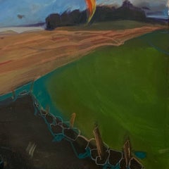 Irish Indian Contemporary artist painting Oil on Canvas Flying Nature Freedom