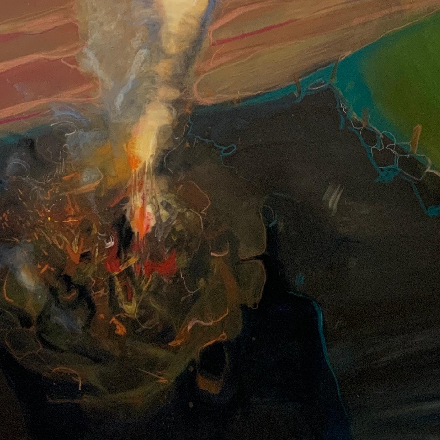 Artista: Michelle Boyle (1967 - )
Titolo: Il volo dell'uomo di Lavey
Mezzo: Olio su tela
Data: 2023
Dimensioni dell'opera: 150 x 150 x 5 cm

Nelle parole di Michelle;
'Flight of the Lavey Man per me rappresenta la libertà di sorvolare il paesaggio