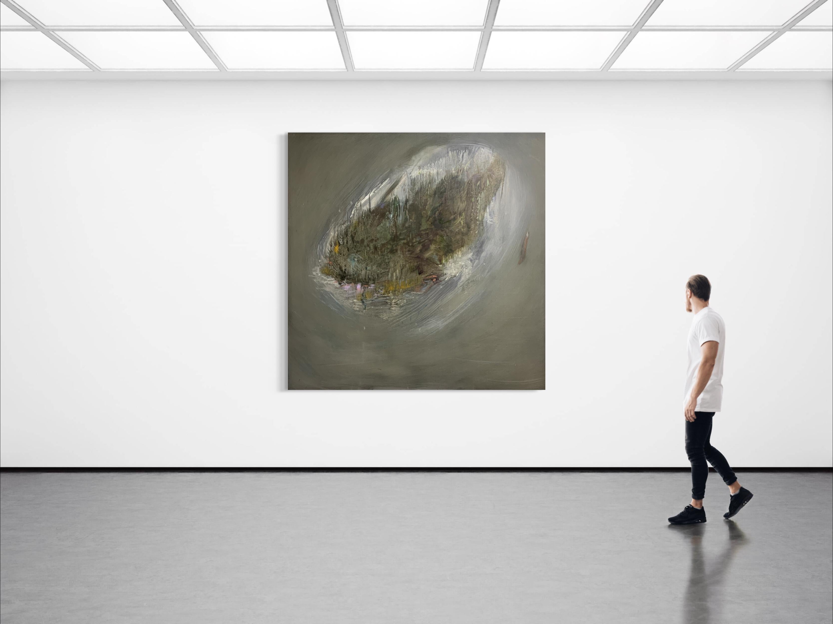 Irish Indian Contemporary Artist Gemälde Öl auf Leinwand Island Ancient Land im Angebot 5