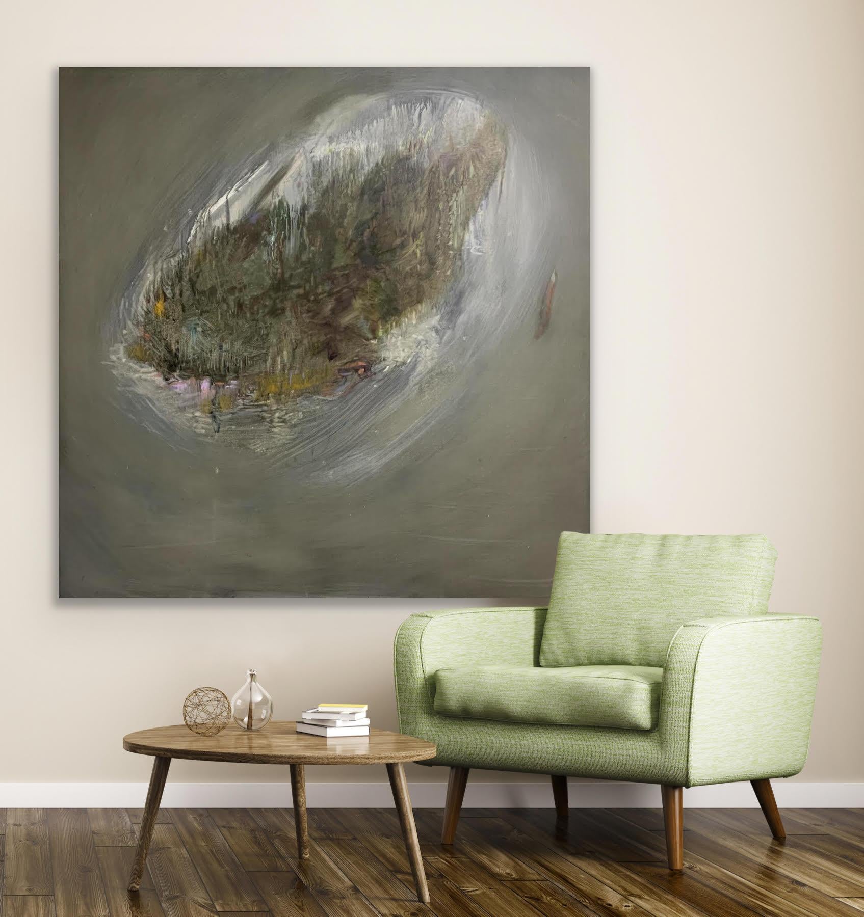 Irish Indian Contemporary Artist Gemälde Öl auf Leinwand Island Ancient Land im Angebot 7