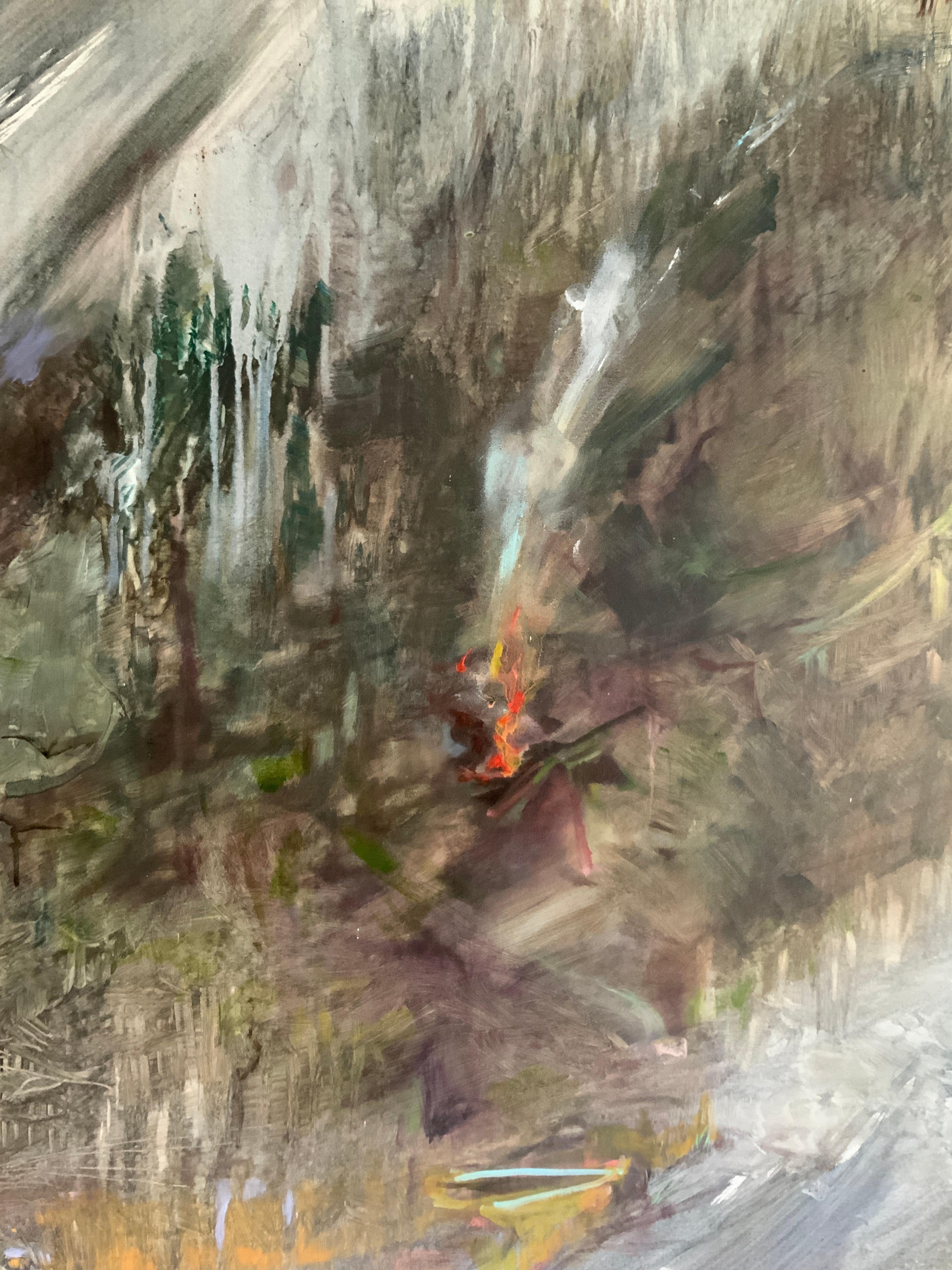 Irish Indian Contemporary Artist Gemälde Öl auf Leinwand Island Ancient Land – Painting von Michelle Boyle