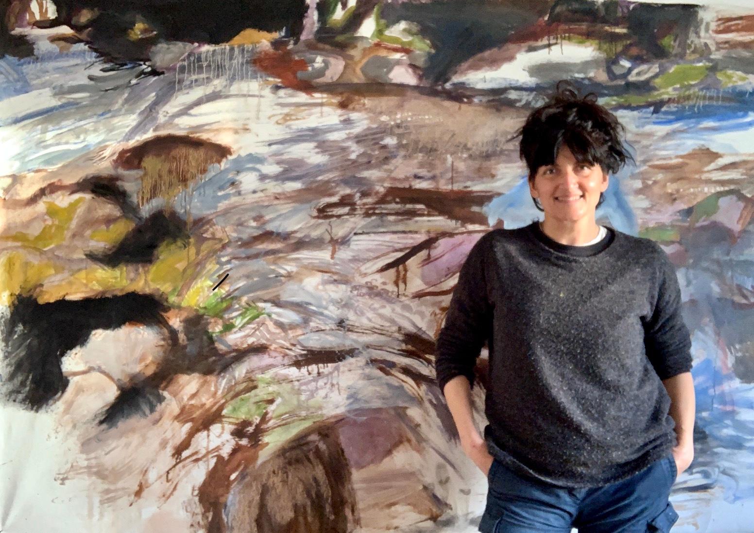 Irish Indian Contemporary Artist Gemälde Öl auf Leinwand Island Ancient Land im Angebot 1