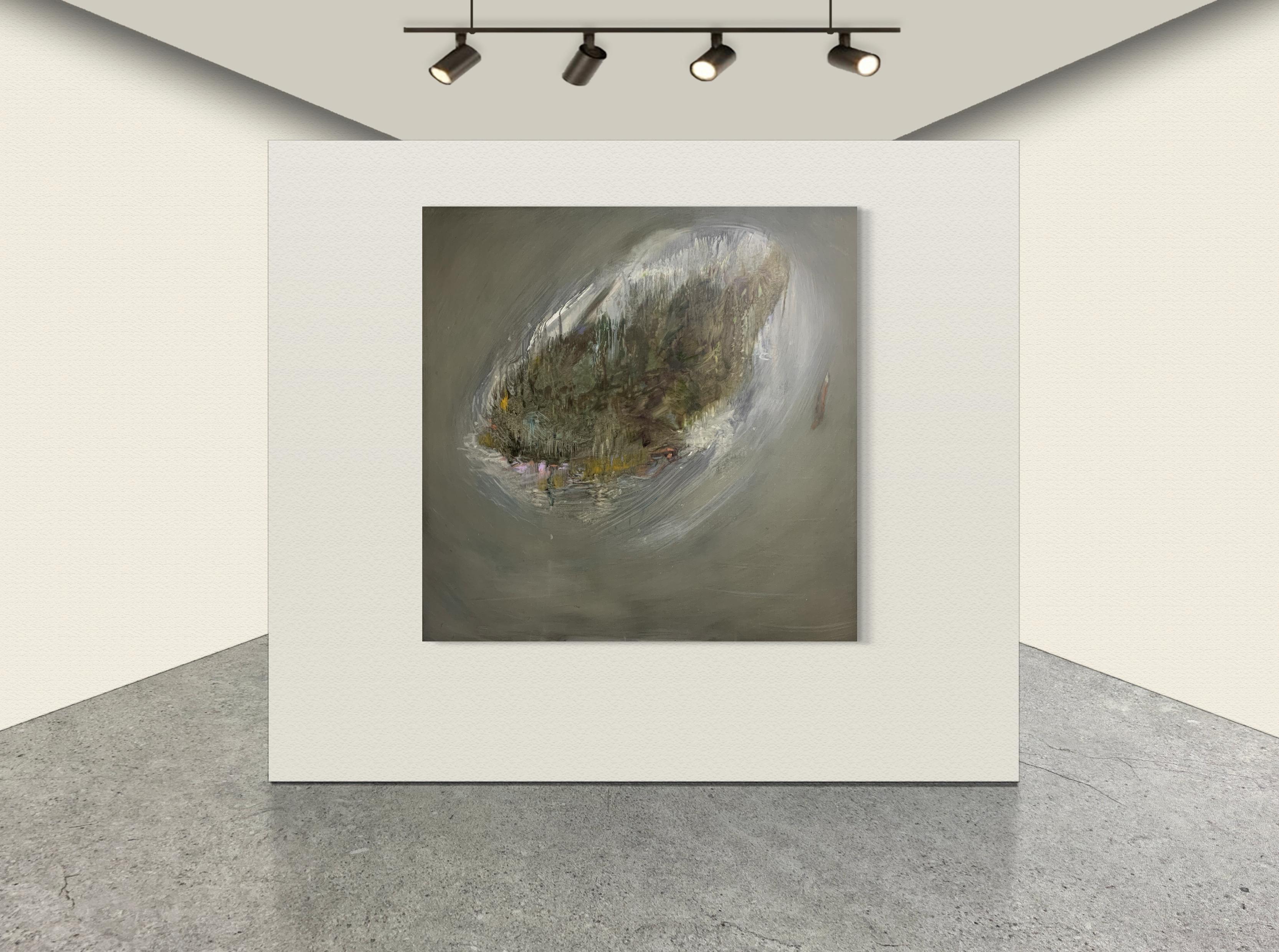 Irish Indian Contemporary Artist Gemälde Öl auf Leinwand Island Ancient Land im Angebot 3