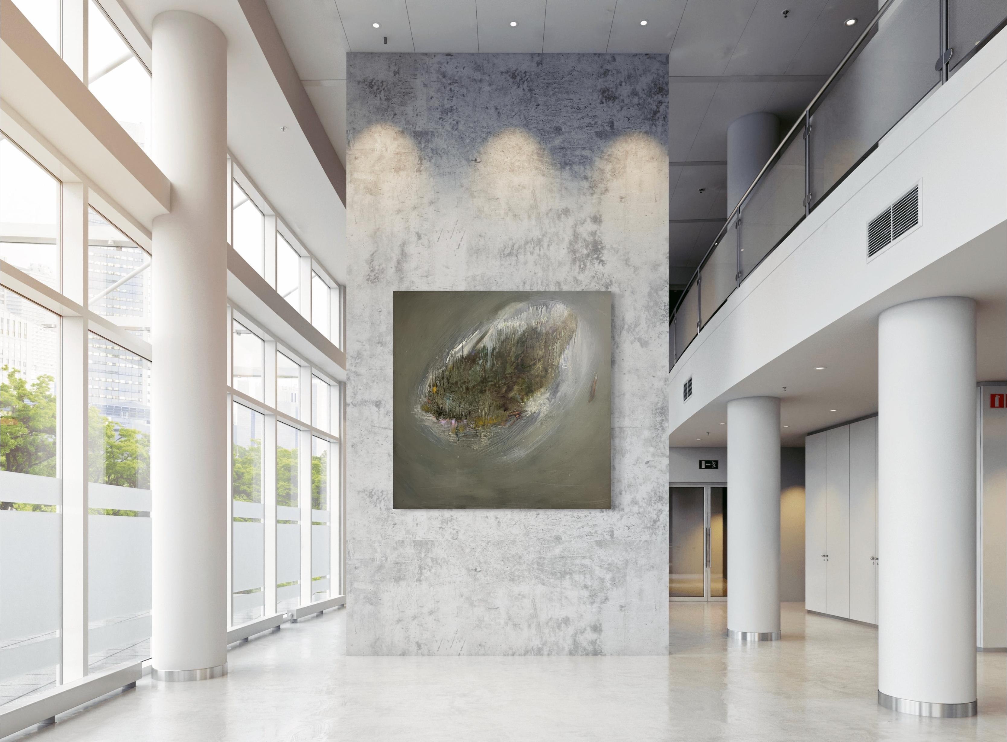 Irish Indian Contemporary Artist Gemälde Öl auf Leinwand Island Ancient Land im Angebot 4