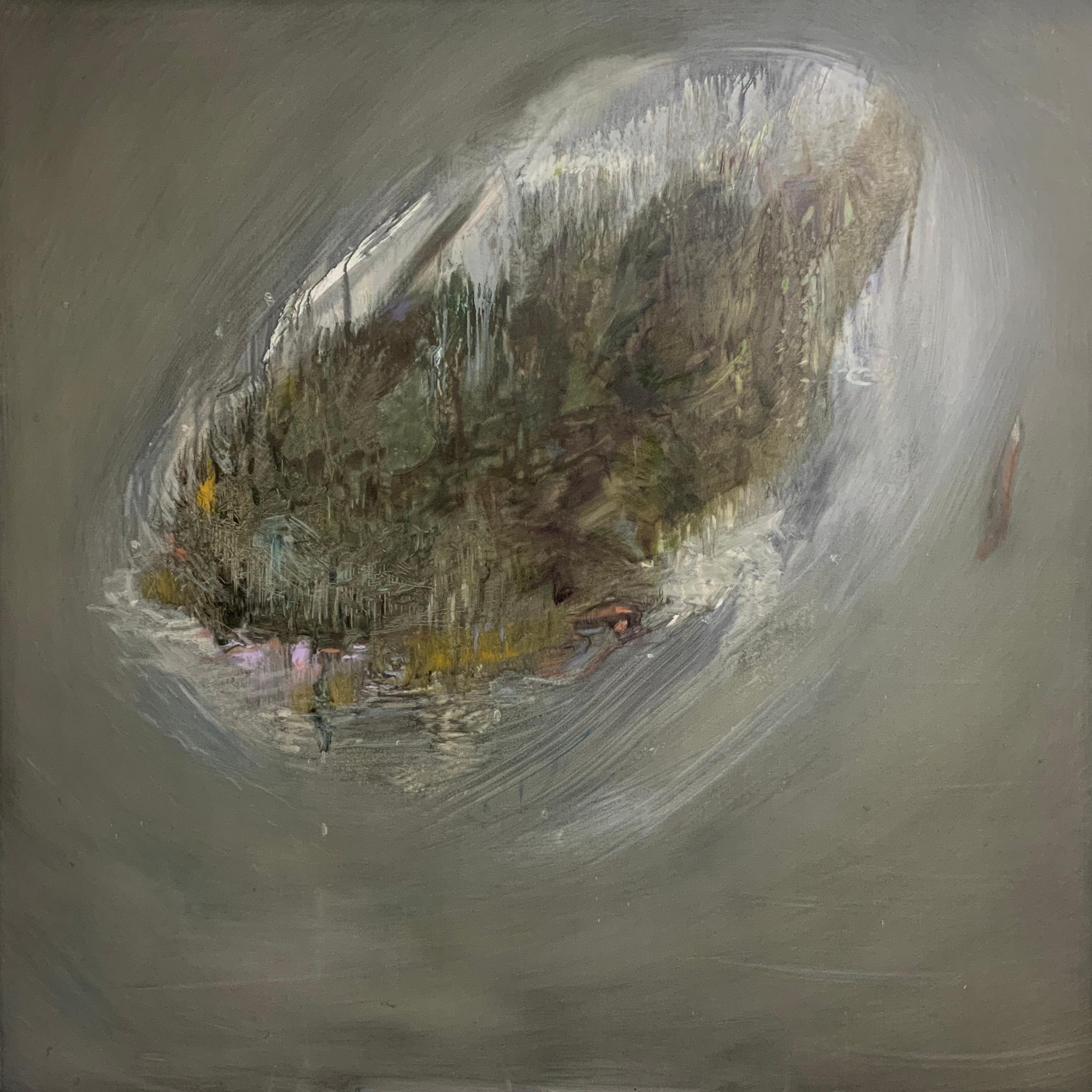 Artista irlandese indiano contemporaneo pittura Olio su tela Isola Terra Antica