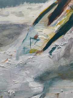 Irish Indian Contemporary Painting Boy Lake Frozen Fairy Bird Boxes Oil on Panel