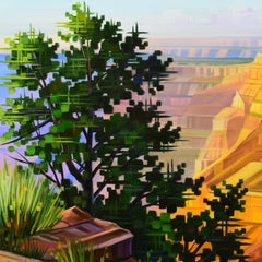 "Canyon d'oro", pittura ad olio di paesaggio