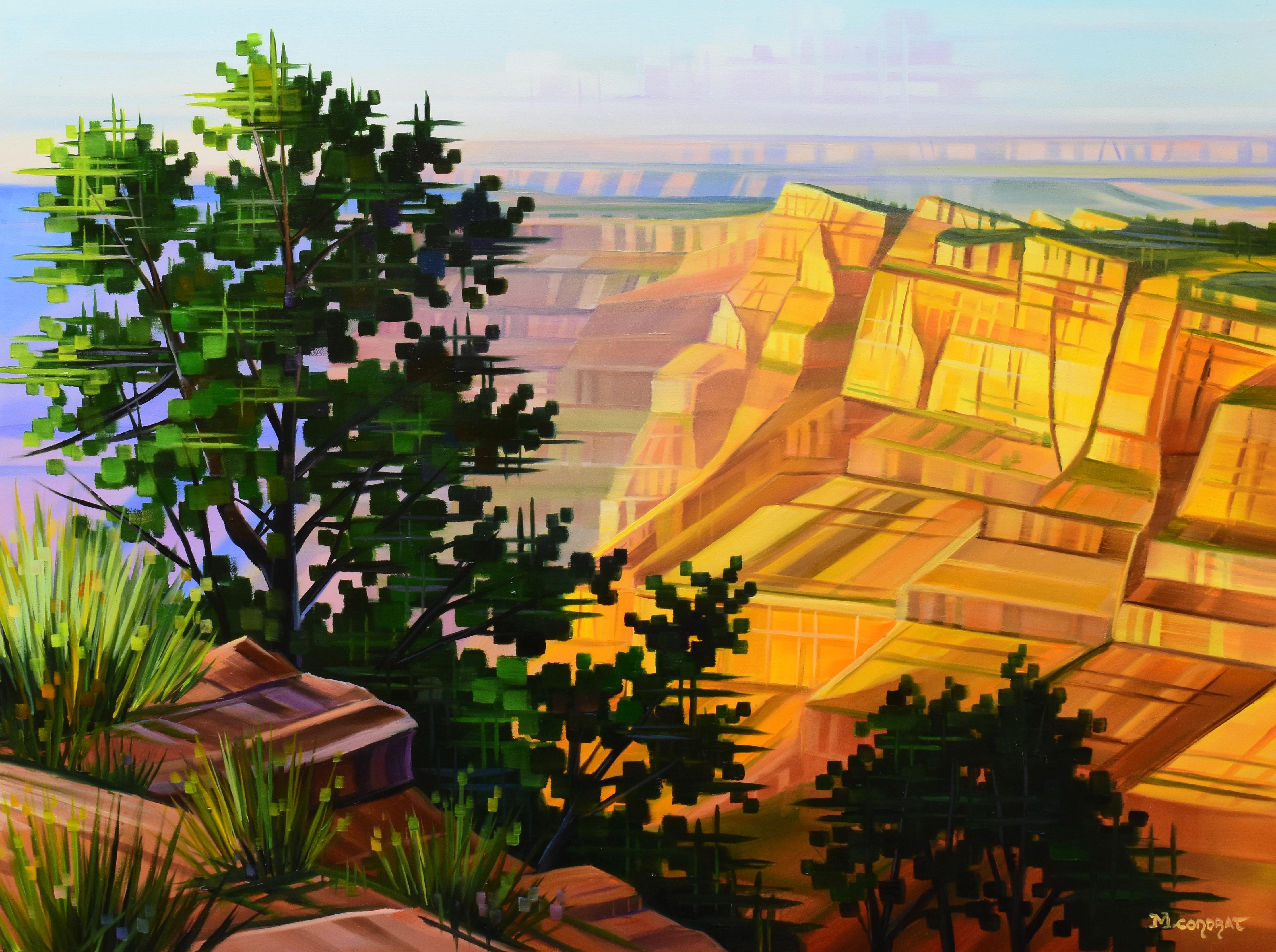 Michelle Condrat Landscape Painting - "Golden Canyon, " Landscape Oil painting