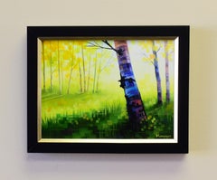 "Nature's Glow" - Paesaggio dipinto a olio da Michelle Condrat