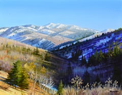 "Snowy Foothills, " Oil painting