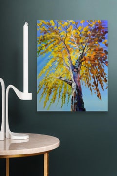 "Strength and Beauty" - Oil Painting with a Tree Showing Fall Colors