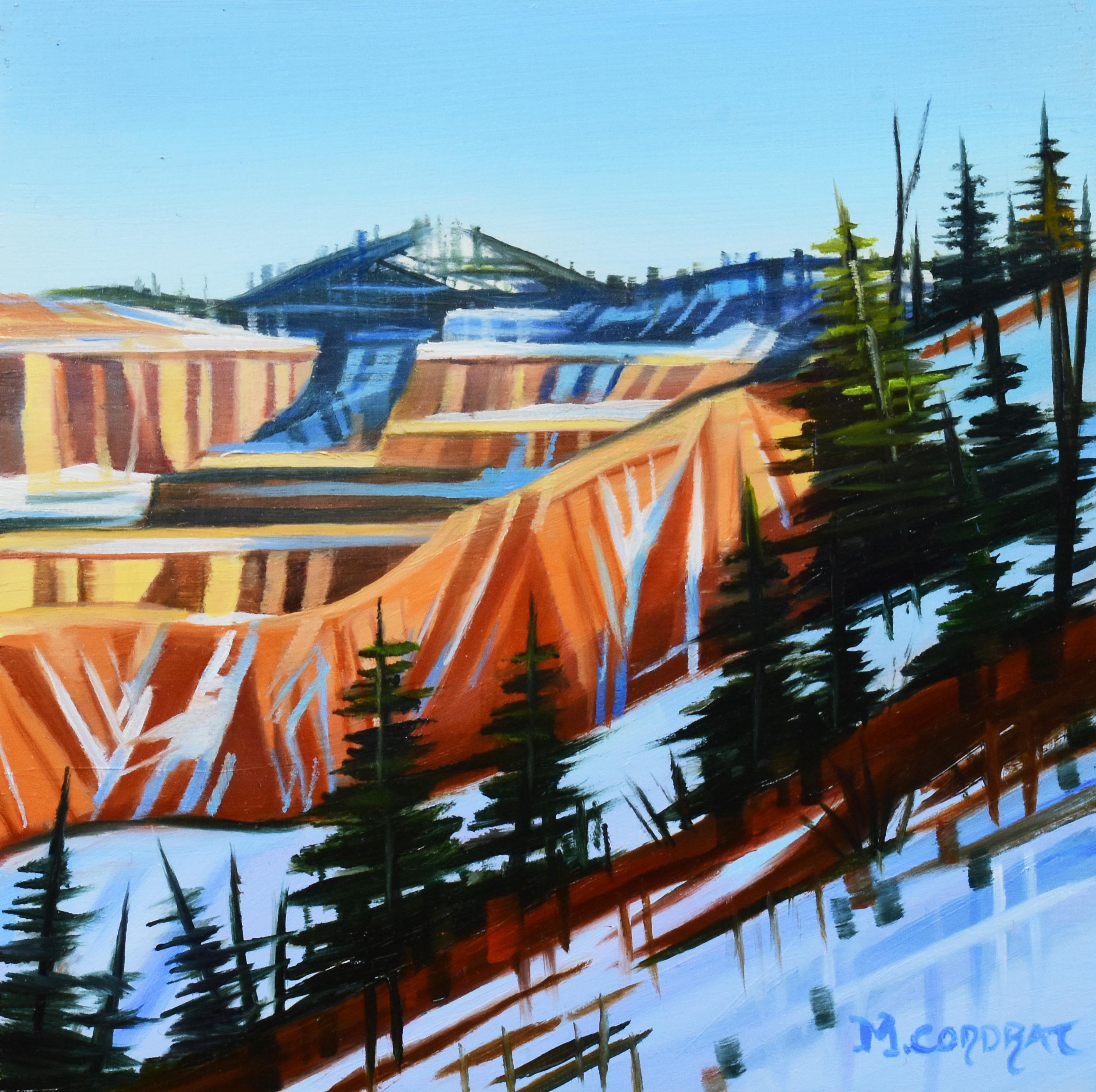 Michelle Condrat Landscape Painting - "Winter Upon the Canyon" - Winter Landscape Oil painting
