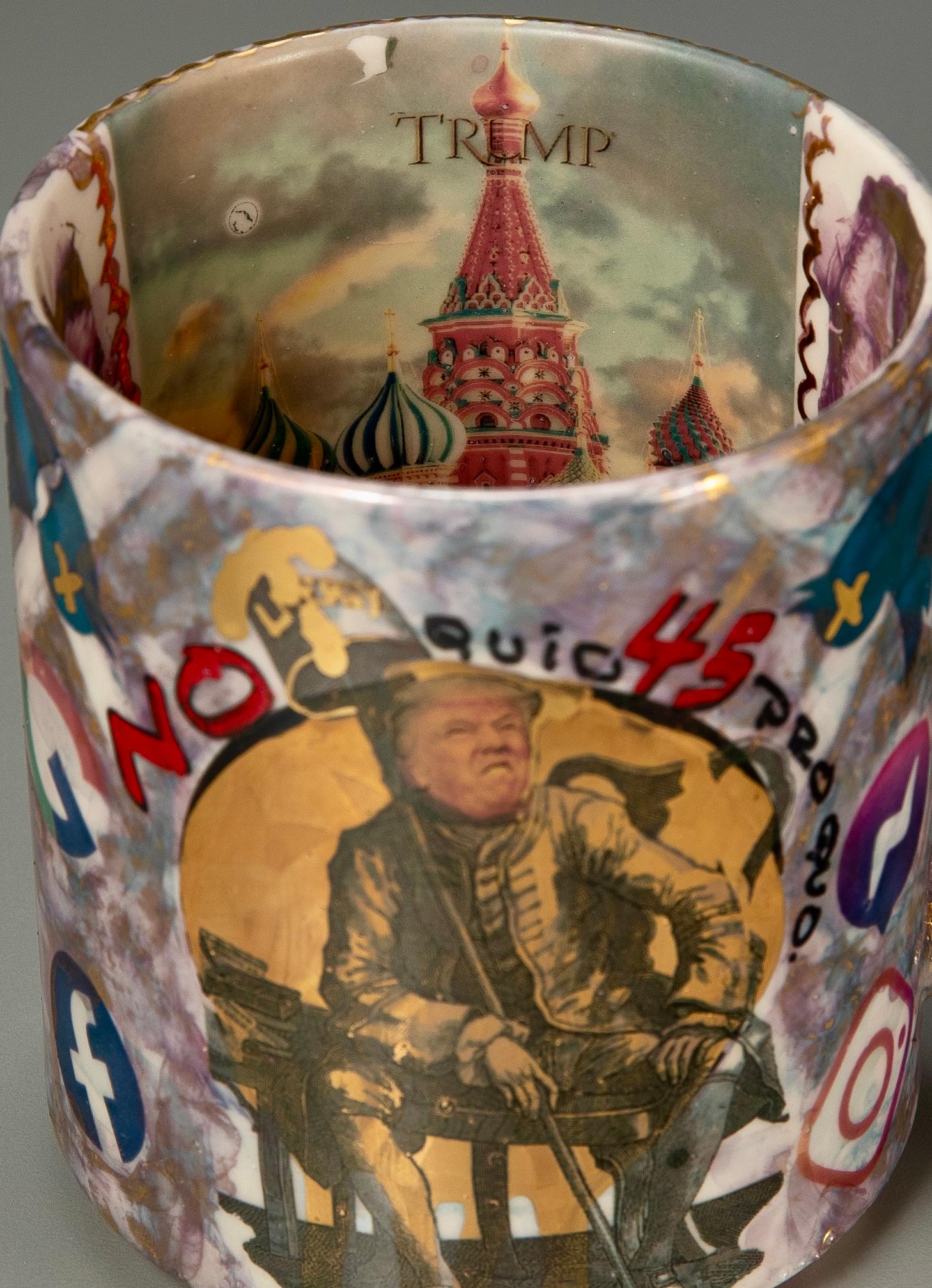 Michelle Erickson Ceramic Art No 45 Trump Esq. Trumped up China series For Sale 3