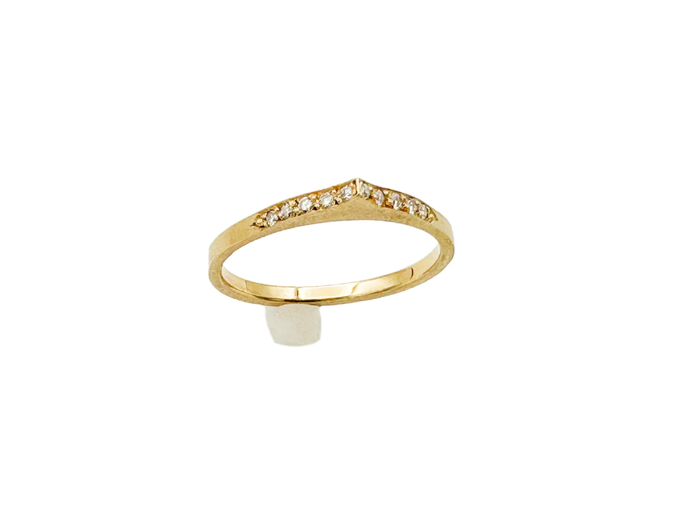 Artisan Michelle Fantaci Diamond 14k Yellow Gold Little Bird Stacking Ring Wedding Band For Sale