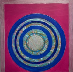 That Also Hits the Spot – Abstraktes geometrisches Acrylgemälde in Acryl