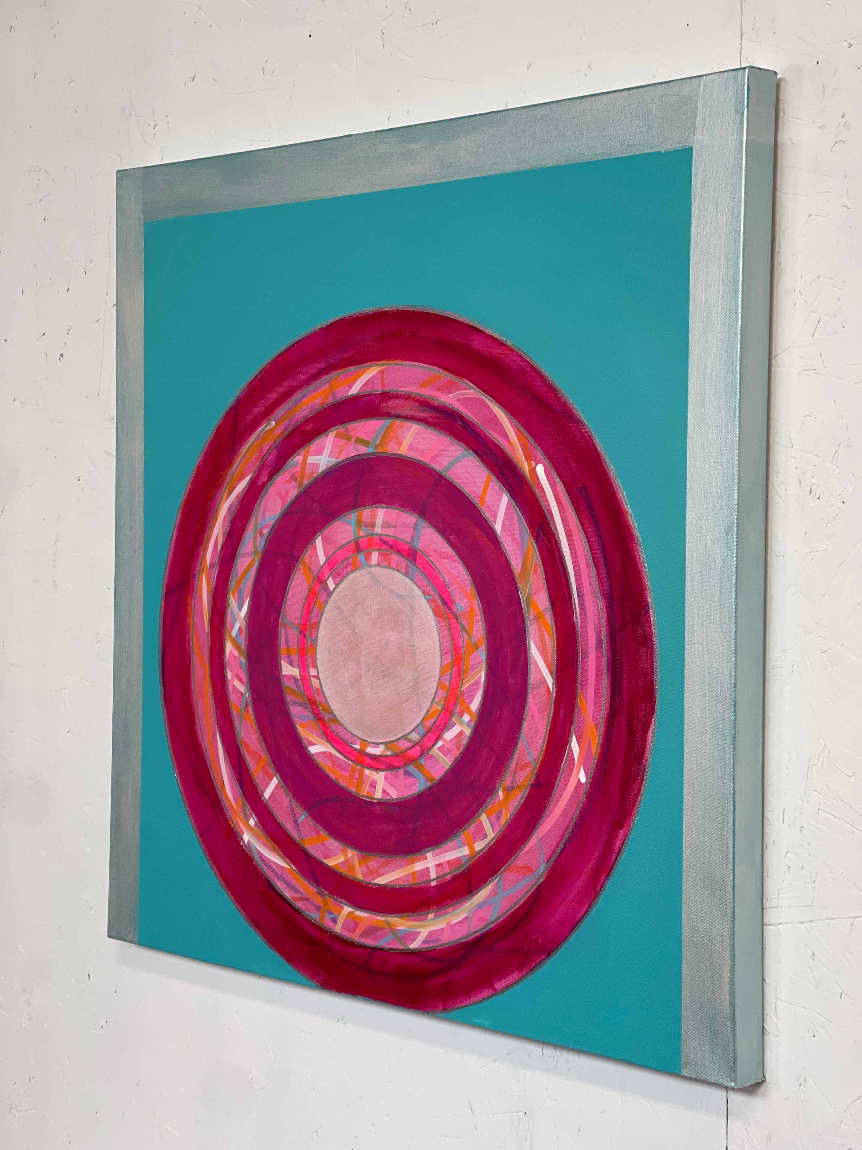 Che colpisce nel segno - Pittura acrilica geometrica astratta - Painting di Michelle Feinberg