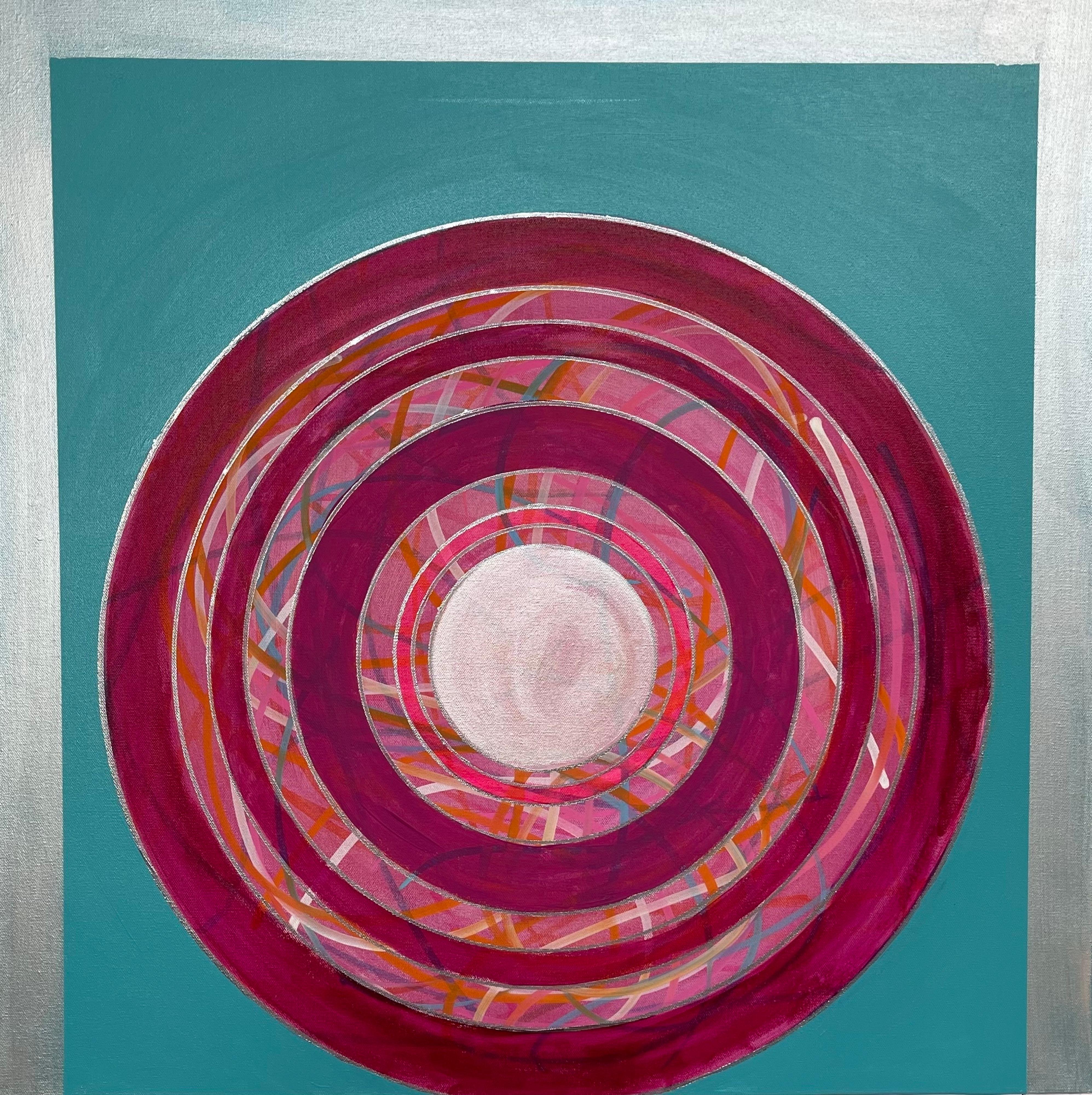 Abstract Painting di Michelle Feinberg - Che colpisce nel segno - Pittura acrilica geometrica astratta