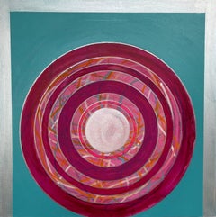 That Hits the Spot – Abstraktes geometrisches Acrylgemälde in Acryl