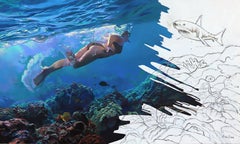 Confront - Large Original Figurative Ocean Oil Painting on Canvas