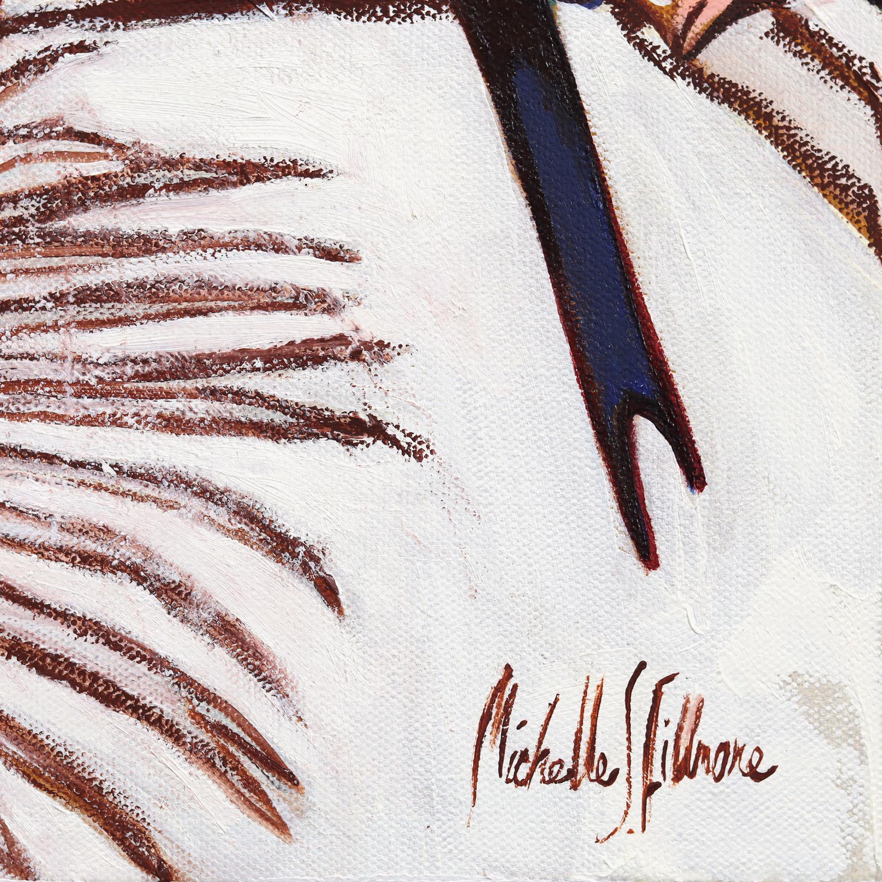 Das Leben in Farbe - Original Abstrakt Bunt Lebendige Vögel Ölgemälde auf Leinwand im Angebot 4