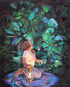 Periphery - Luminous Glowing Colorful Figurative Surrealist Oil Painting on Wood