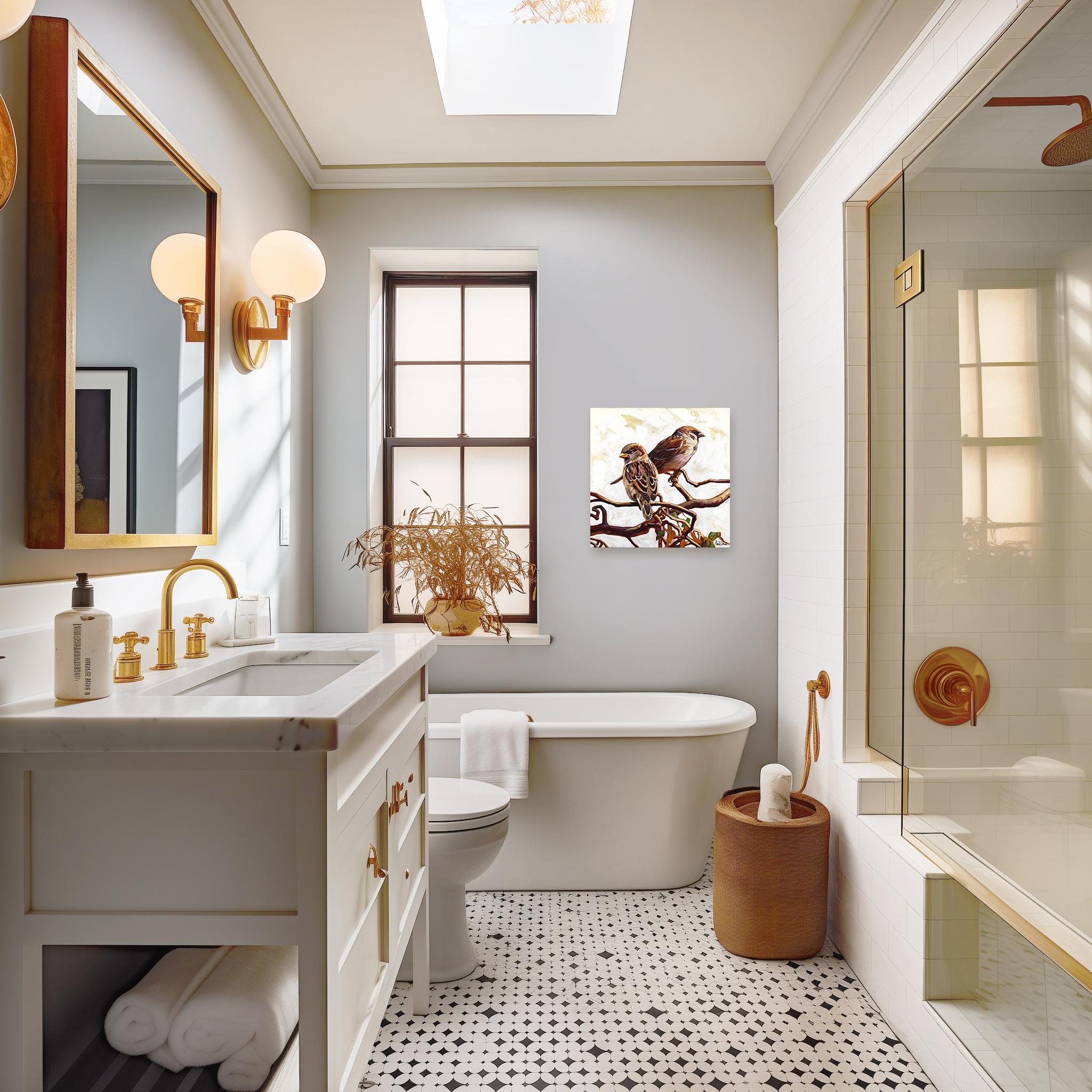 Seeing the Forest - Abstrakte Nature Vögel Stillleben Ölgemälde auf Leinwand im Angebot 2