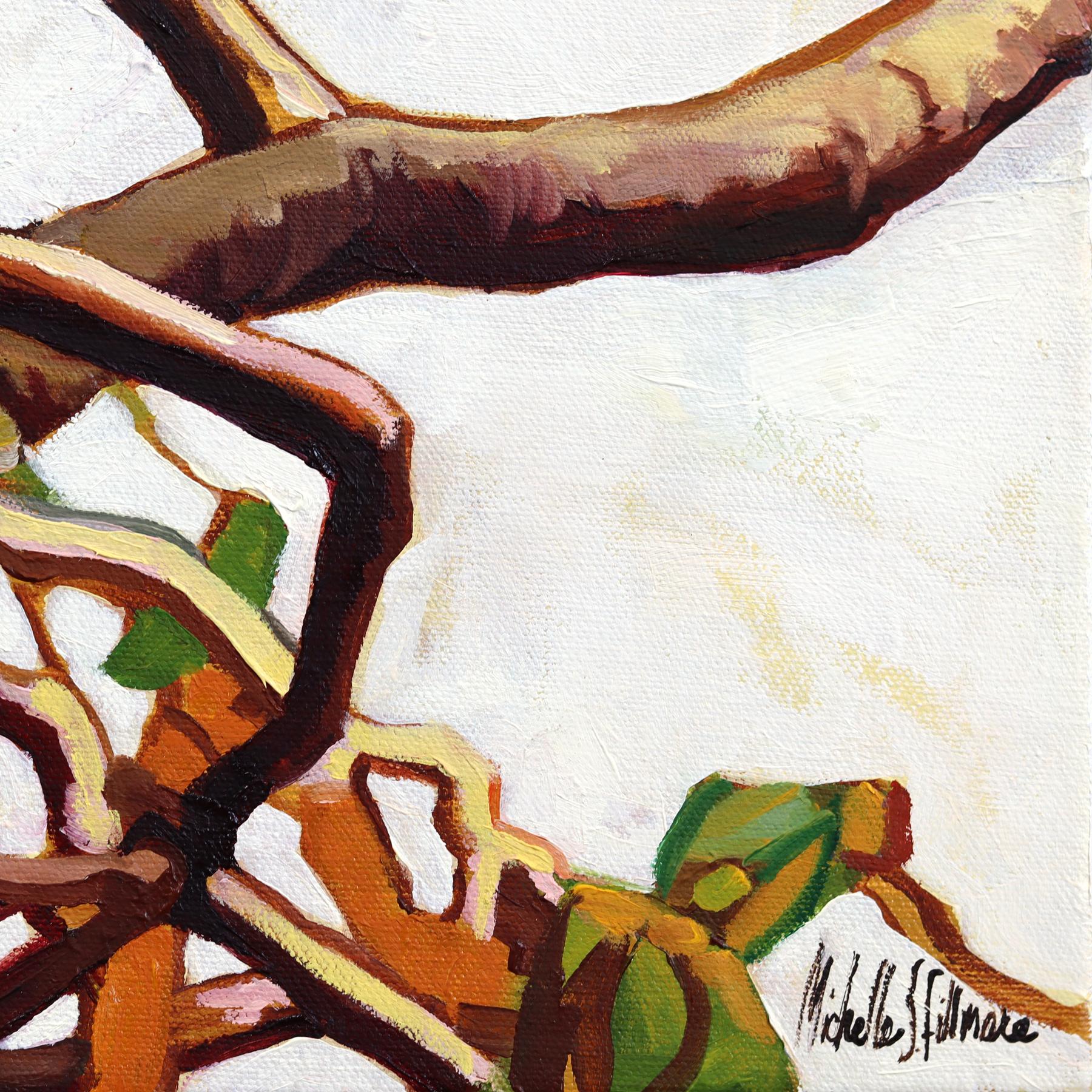 Seeing the Forest - Abstrakte Nature Vögel Stillleben Ölgemälde auf Leinwand im Angebot 4