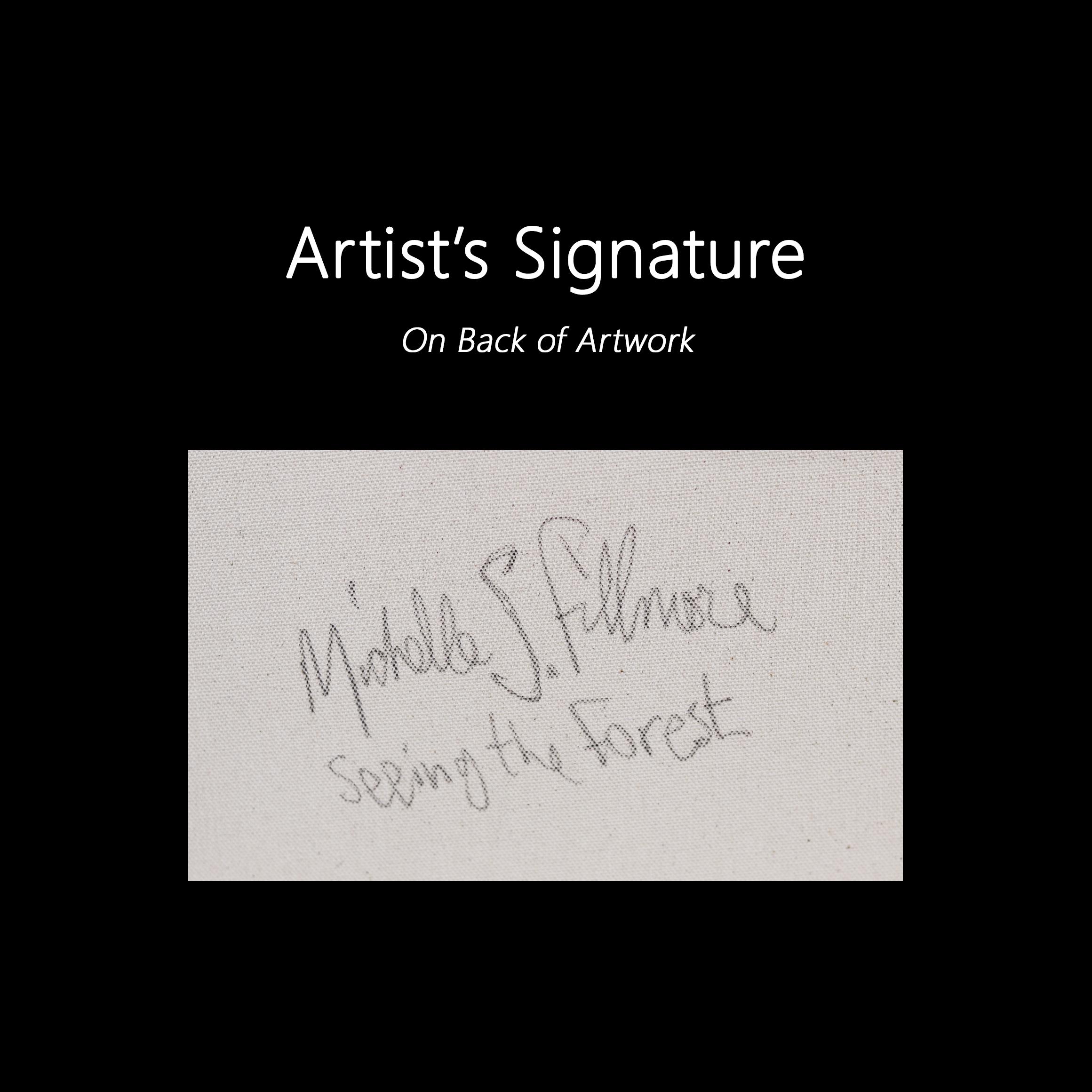 Seeing the Forest - Abstrakte Nature Vögel Stillleben Ölgemälde auf Leinwand im Angebot 5