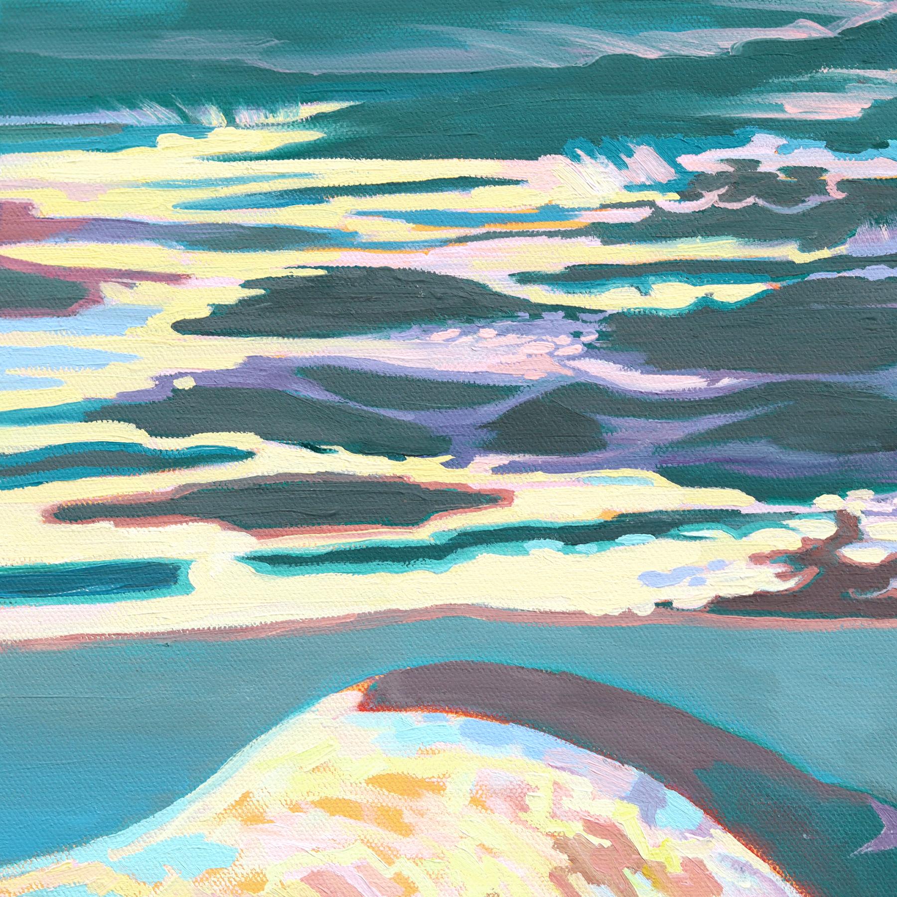 Stronger Together - Abstract Figurative Ocean Swimming Still Life Oil Panting - Blue Figurative Painting by Michelle Fillmore