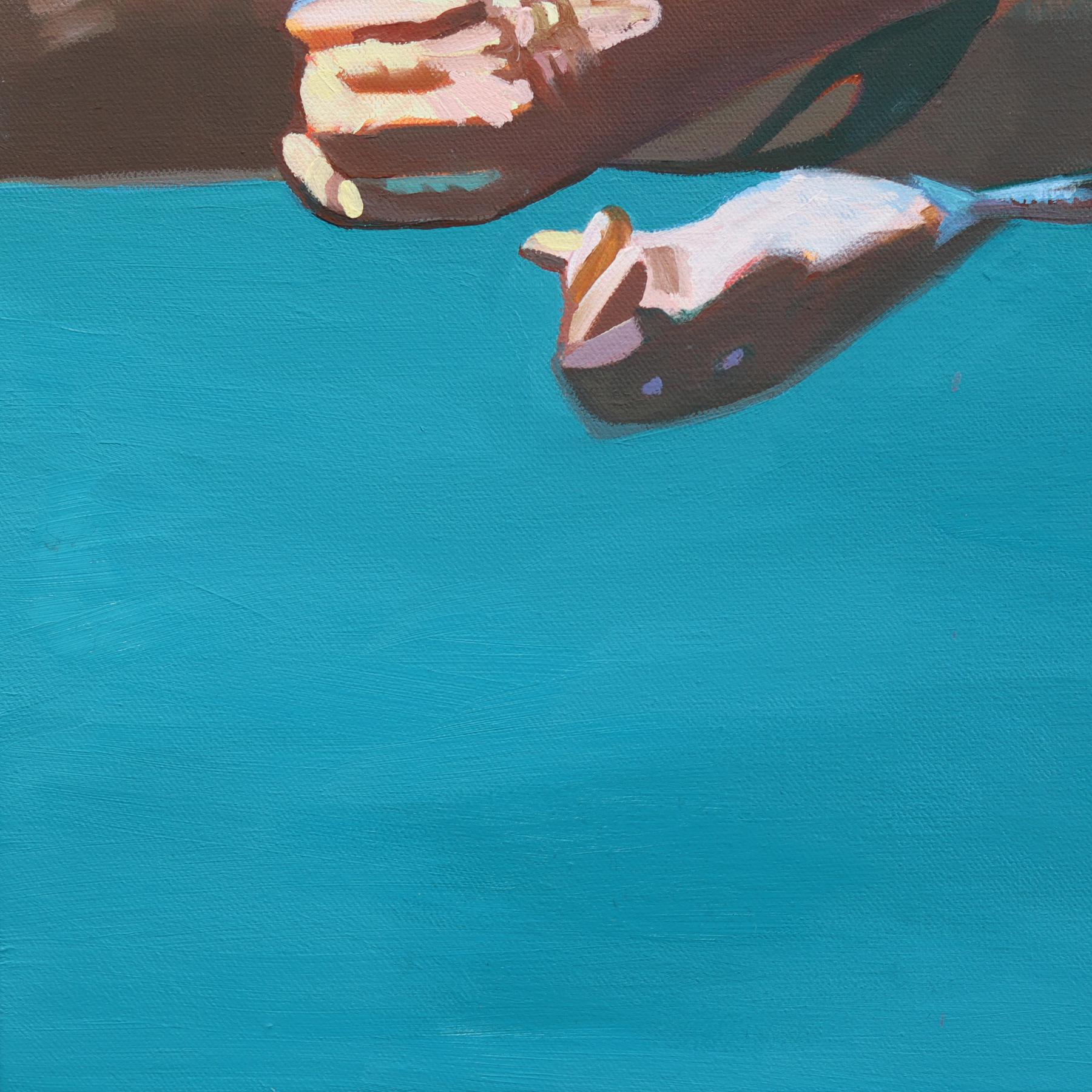 Stronger Together - Abstract Figurative Ocean Swimming Still Life Oil Panting For Sale 3