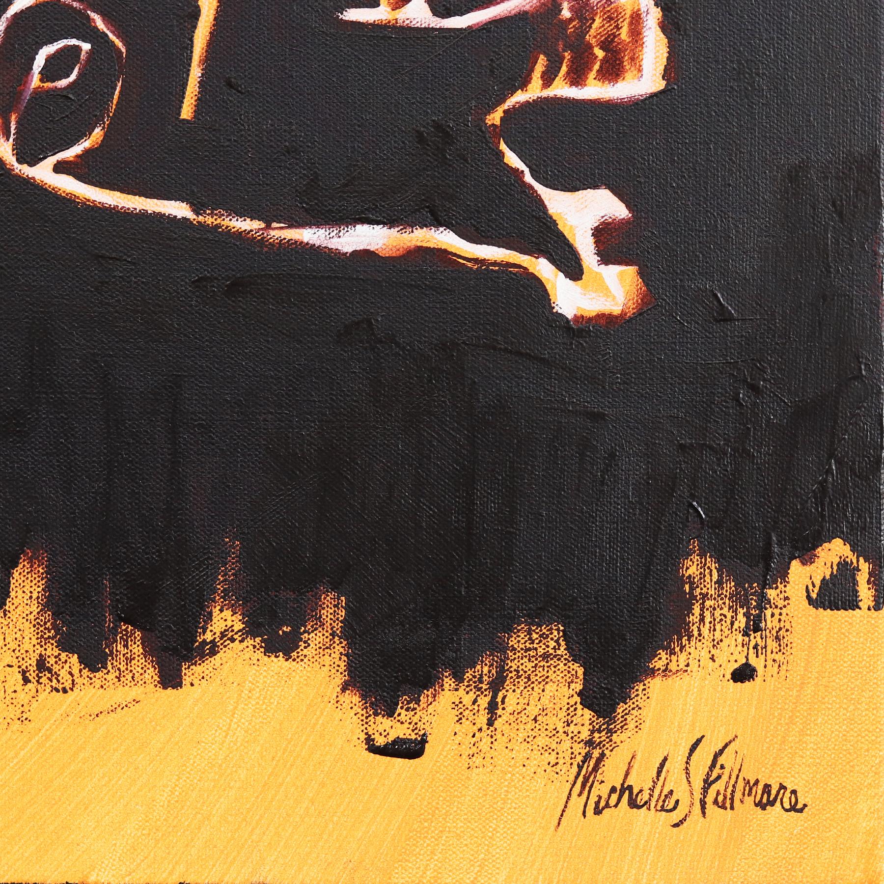 Le rêveur - Peinture à l'huile sur toile - Hibou figuratif en vente 3