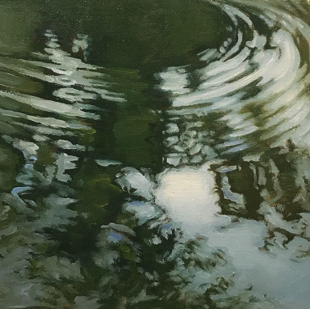 Hobbs Blue, peinture, huile sur toile - Contemporain Painting par Michelle Howard