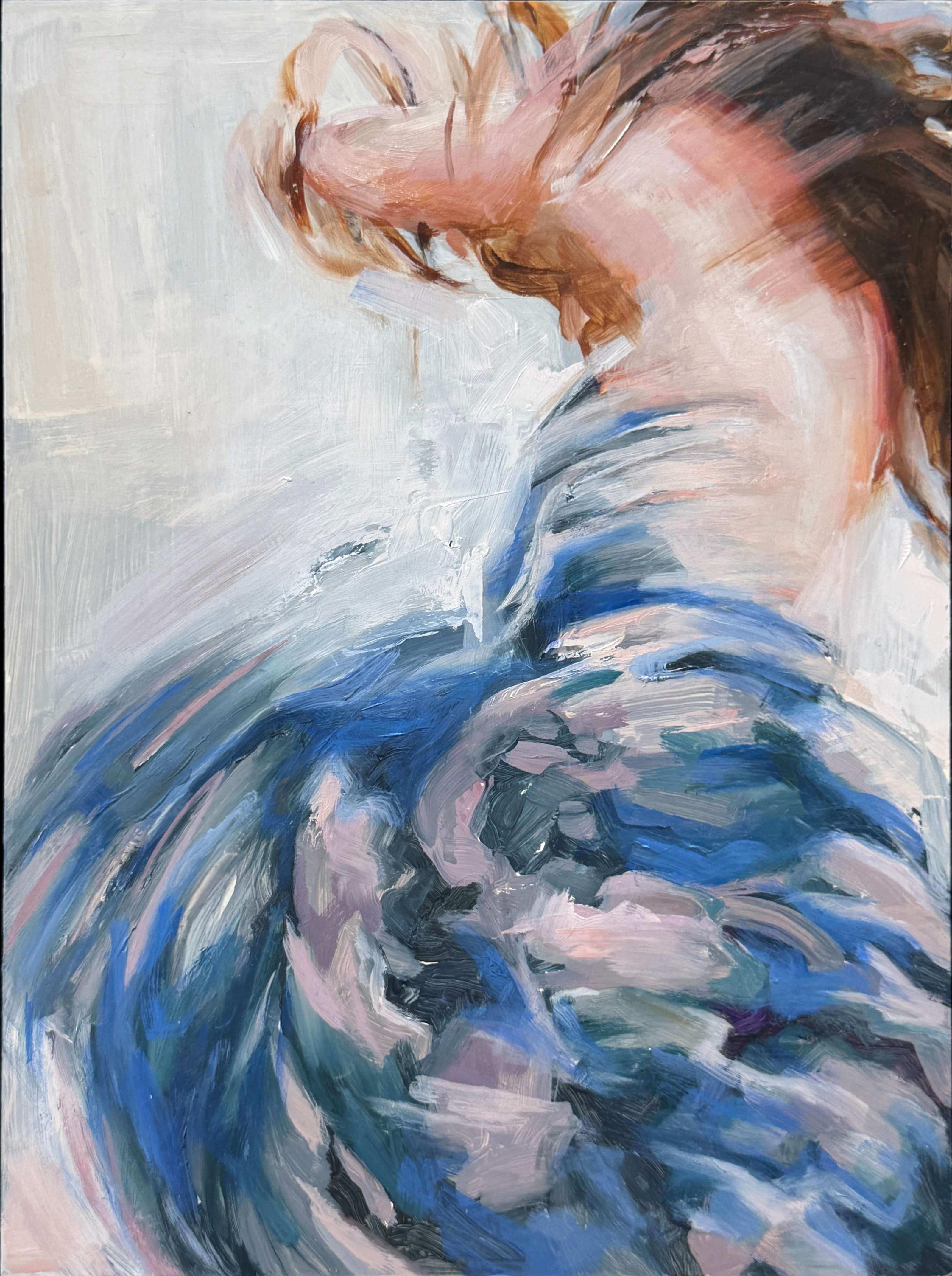"Blur of Becoming" (2025) Original Abstract Figurative Oil Painting on Board
