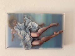 "Falling Softly" (2025) Pittura ad olio figurativa astratta originale su acrilico