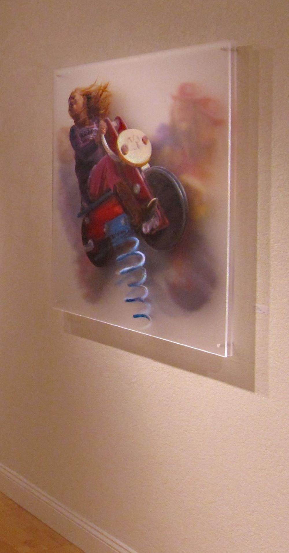 „Roter Rover, Roter Rover“, Ölgemälde – Painting von Michelle Jader