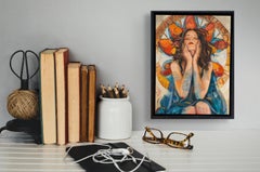 "Preghiera silenziosa" (2025) Pittura ad olio figurativa astratta originale su tavola