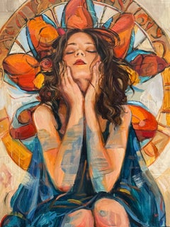 "Silent Prayer" (2025) Original Abstract Figurative Oil Painting on Board