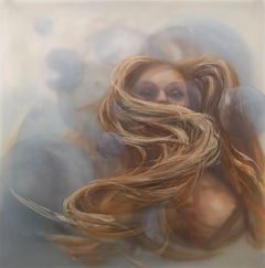 "Desenredar" (2023) de Michelle Jader, Pintura al óleo original sobre panel acrílico