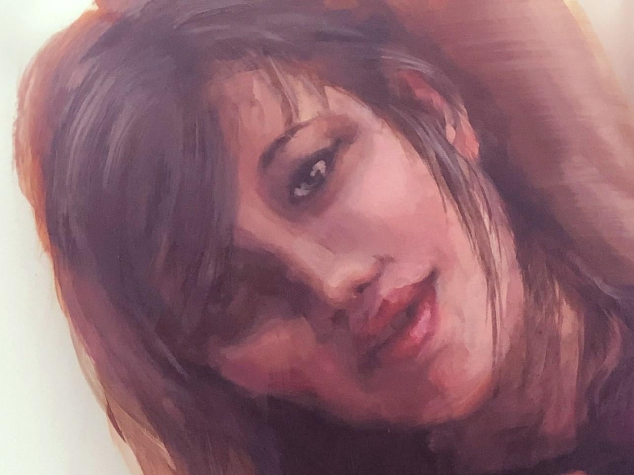 „Will You“ (2023) von Michelle Jader, Original-Ölgemälde auf Acrylplatte im Angebot 1
