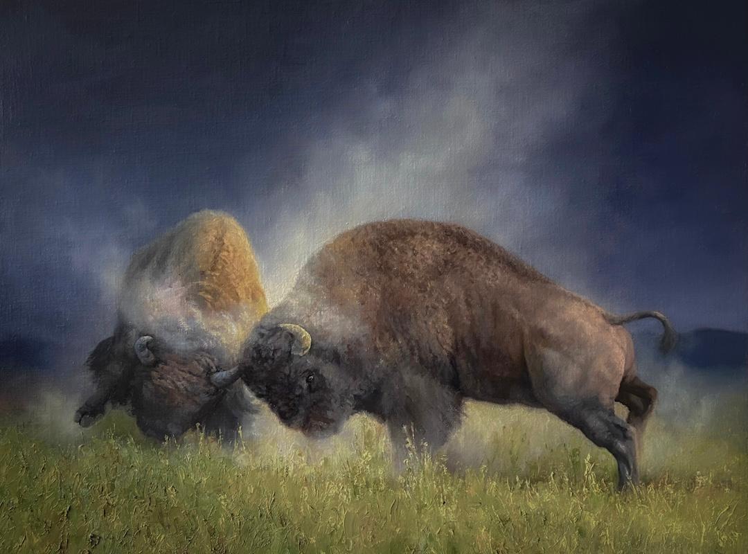 Might Makes Right - Realist Painting by Michelle Kondos