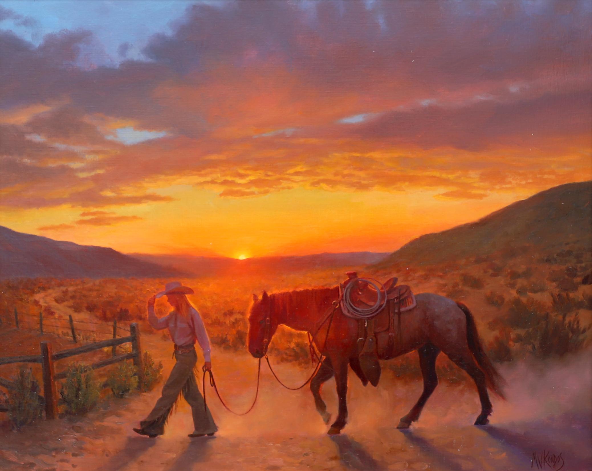Salut au soleil - Painting de Michelle Kondos