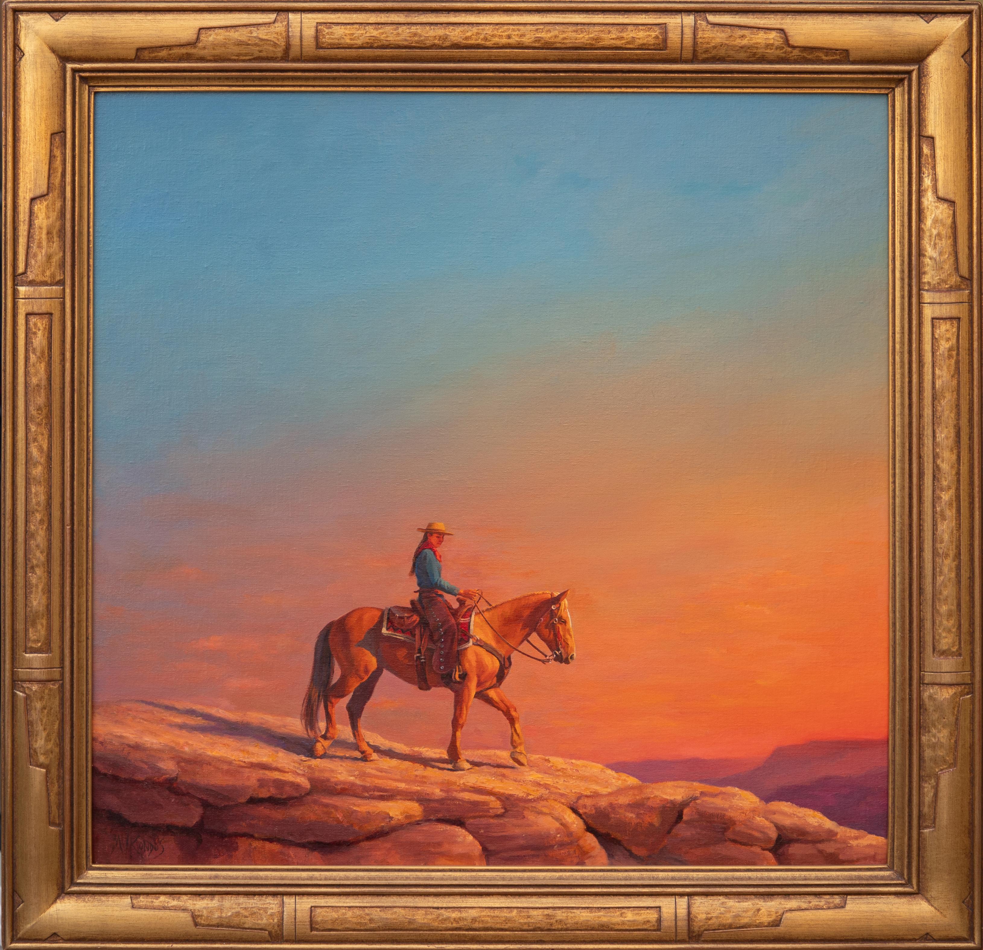 Michelle Kondos Figurative Painting – The Edge