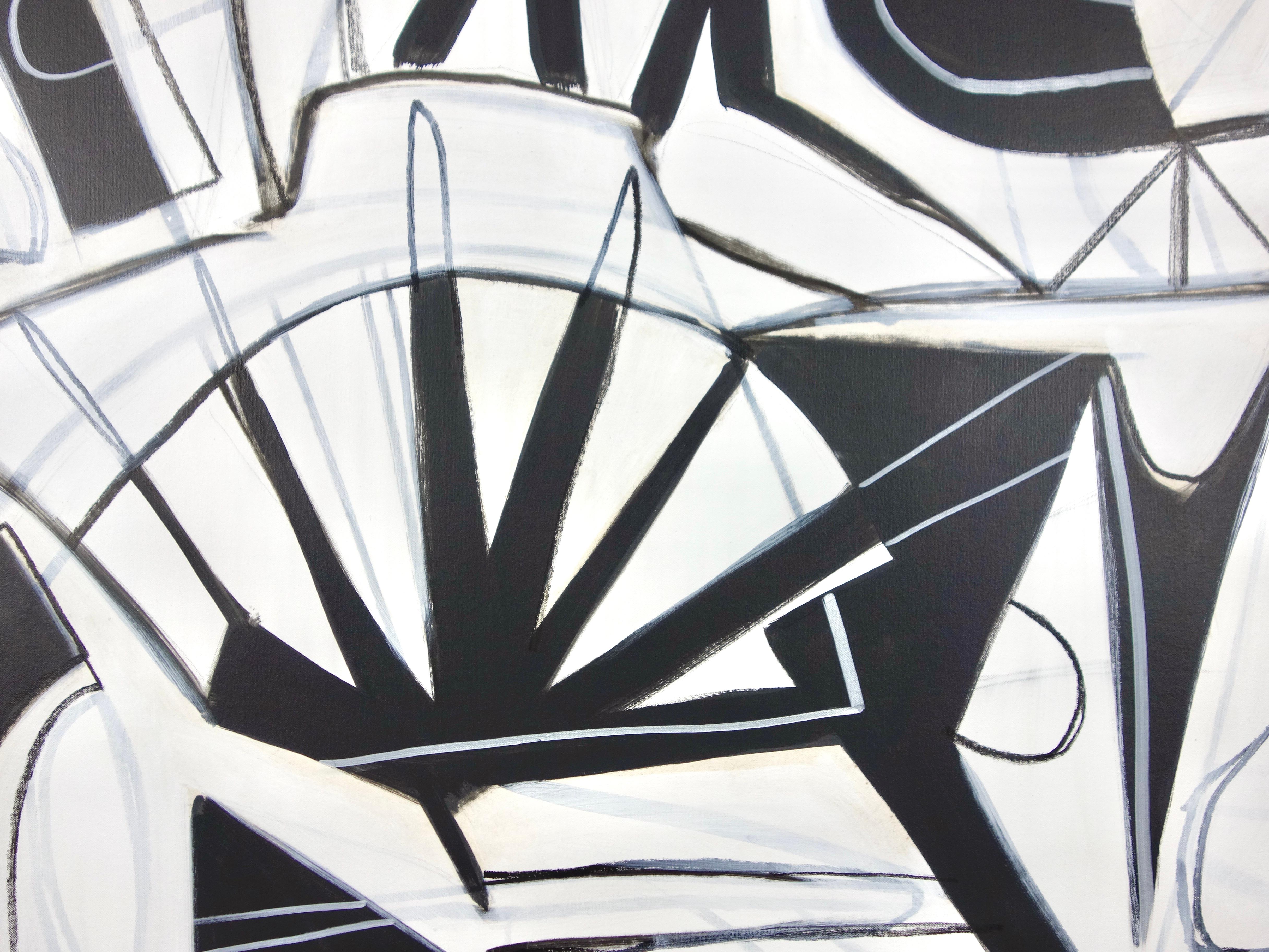 Quintessence: Abstract Painting -bold, white, black, large For Sale 2