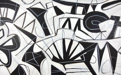 Quintessence : peinture abstraite - audacieuse, blanche, noire, grande