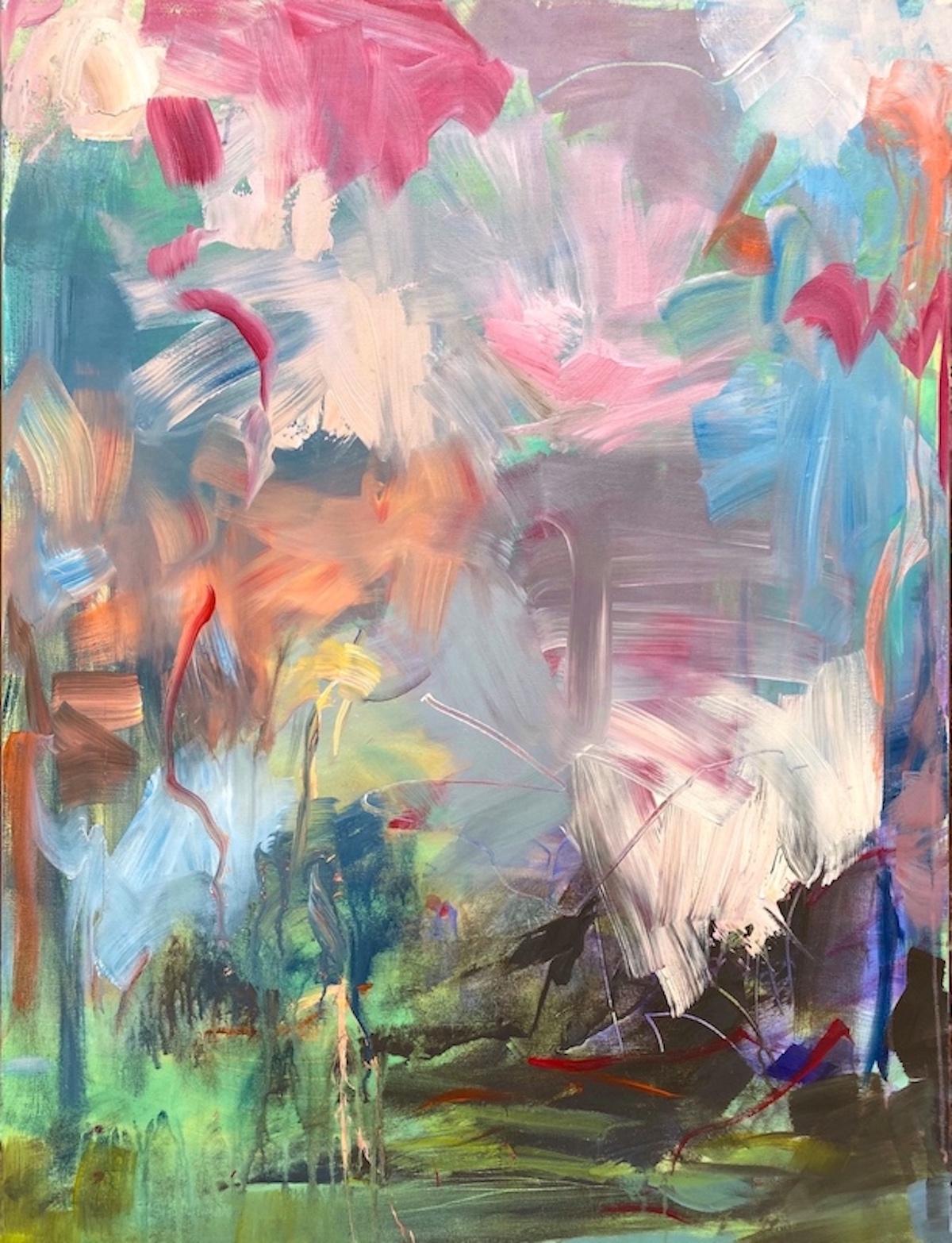 All Fired Up, Camera, Set, Action and Warm Embrace Triptych - Abstract Expressionist Painting by Michelle Marra