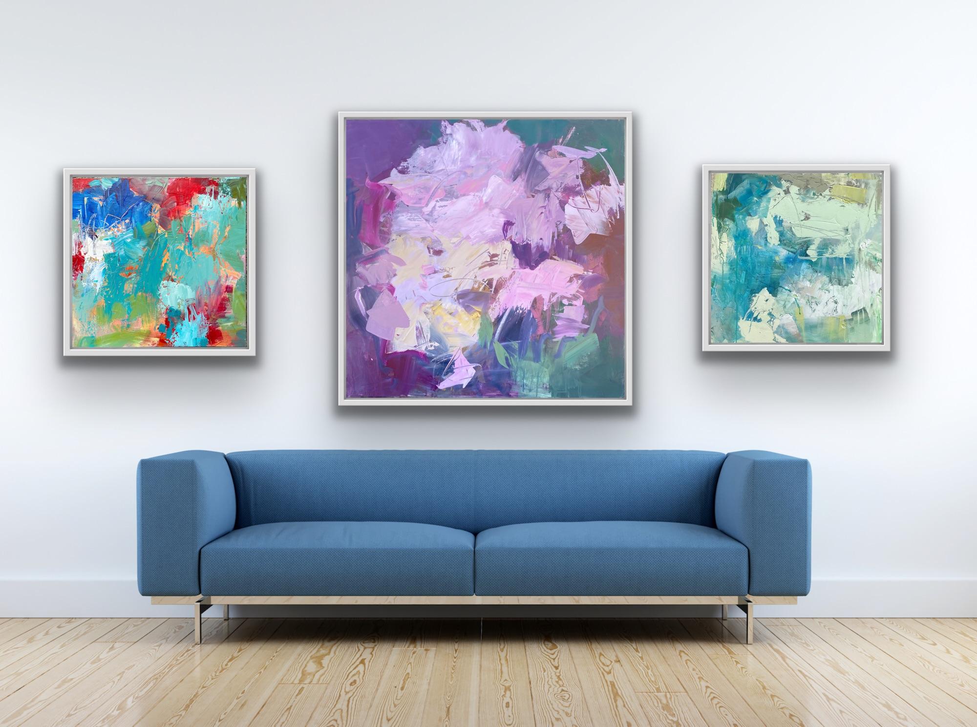 Bloom Bomb, Deeper Still and Jubilation, floral art, abstract art - Contemporary Painting by Michelle Marra