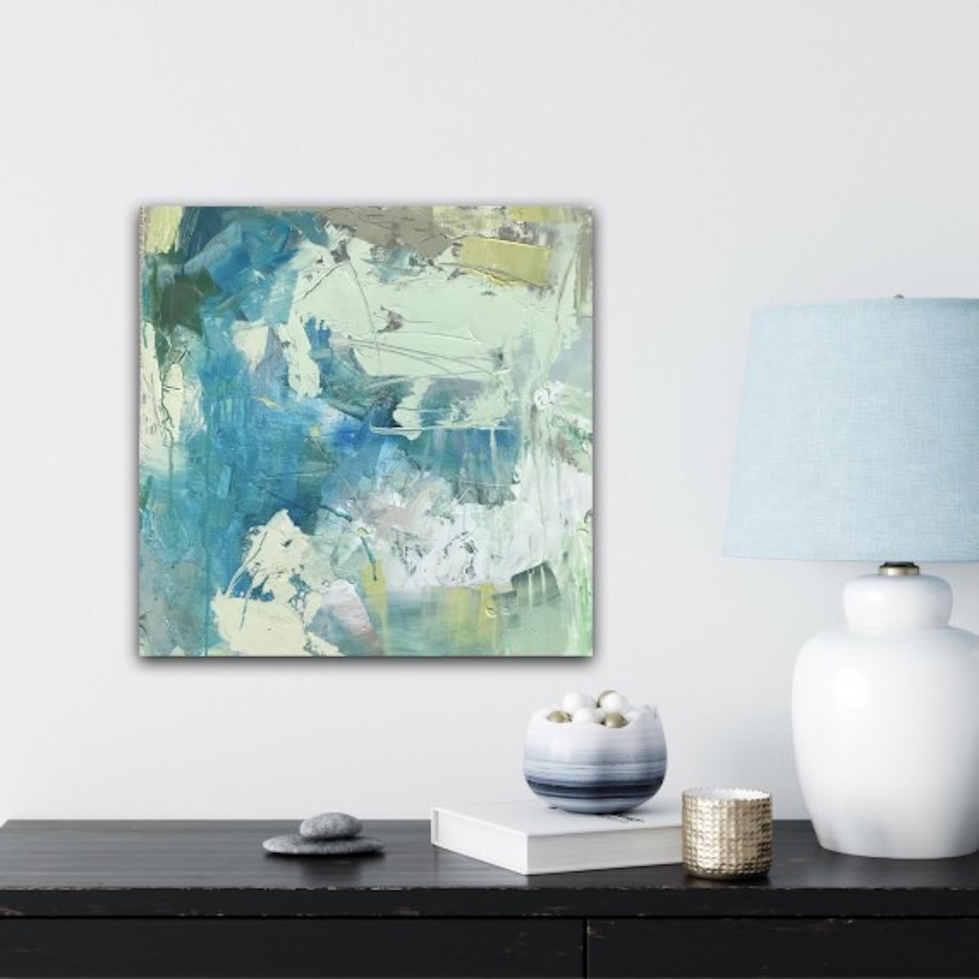 Deeper Still, Michelle Marra, Natura morta astratta originale con paesaggio floreale in vendita 3